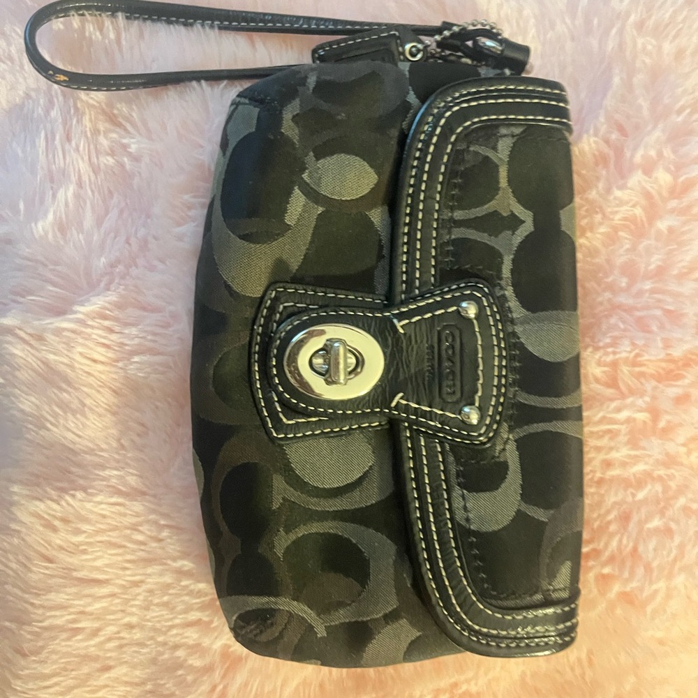Coach Black and Gray Wristlet